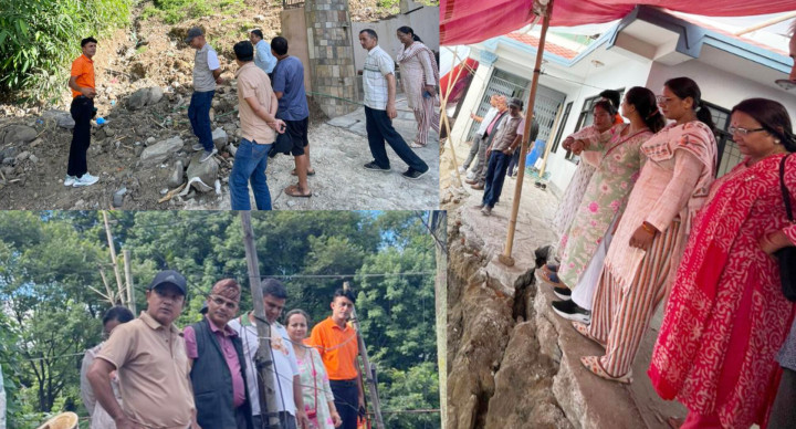 बुनपा ११ को पहिरो प्रभावित क्षेत्रको काँग्रेसका जनप्रतिनिधि र पार्टी प्रतिनिधिद्वारा अवलोकन