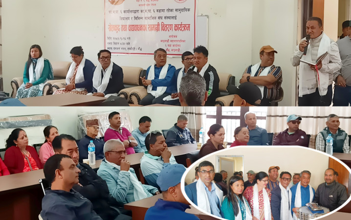 काठमाडौं वडा नं.-६ द्वारा खेलकुद तथा वाध्यबादन सामग्री प्रदान